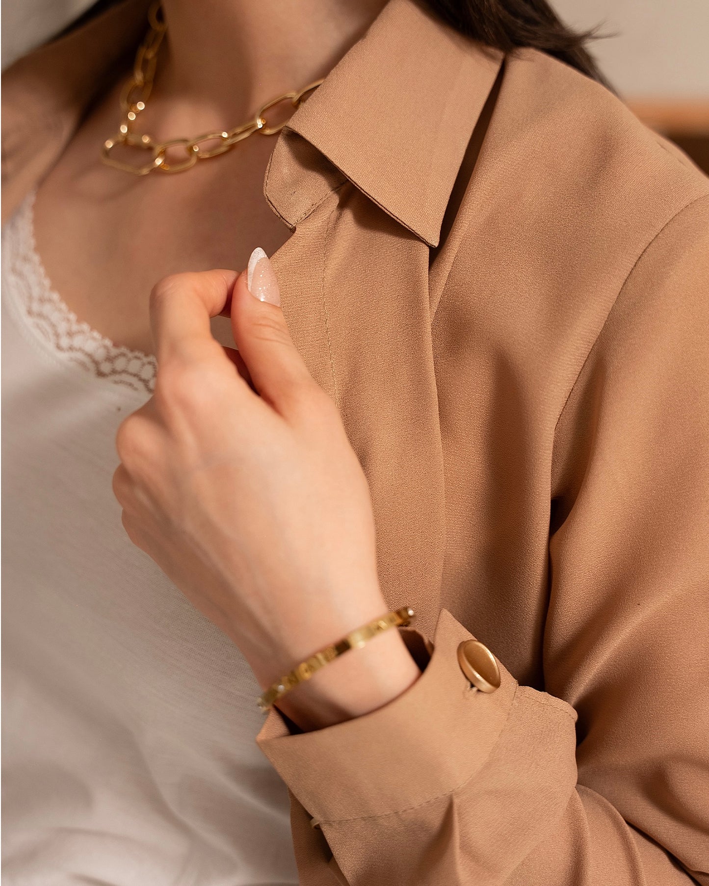 Nude Open Front Co-Ord Set