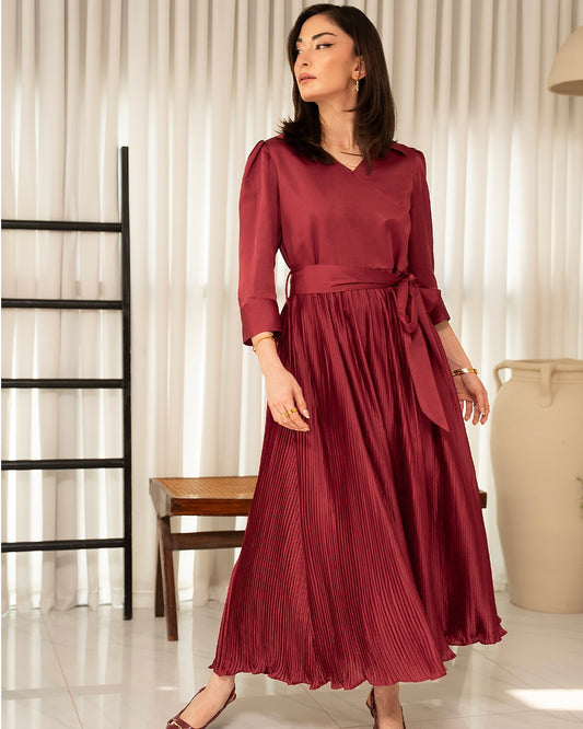 Maroon Crossbow Dress