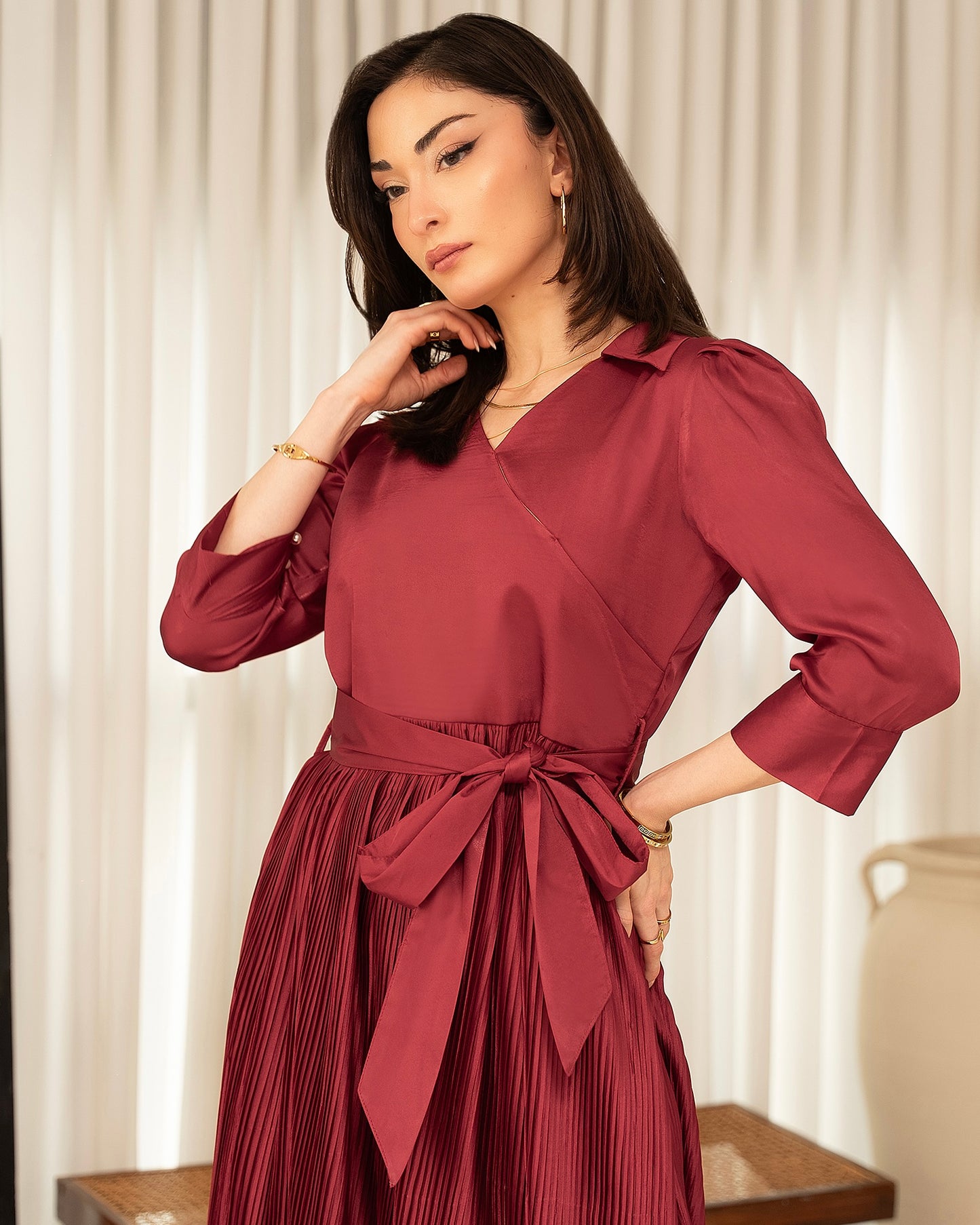 Maroon Crossbow Dress