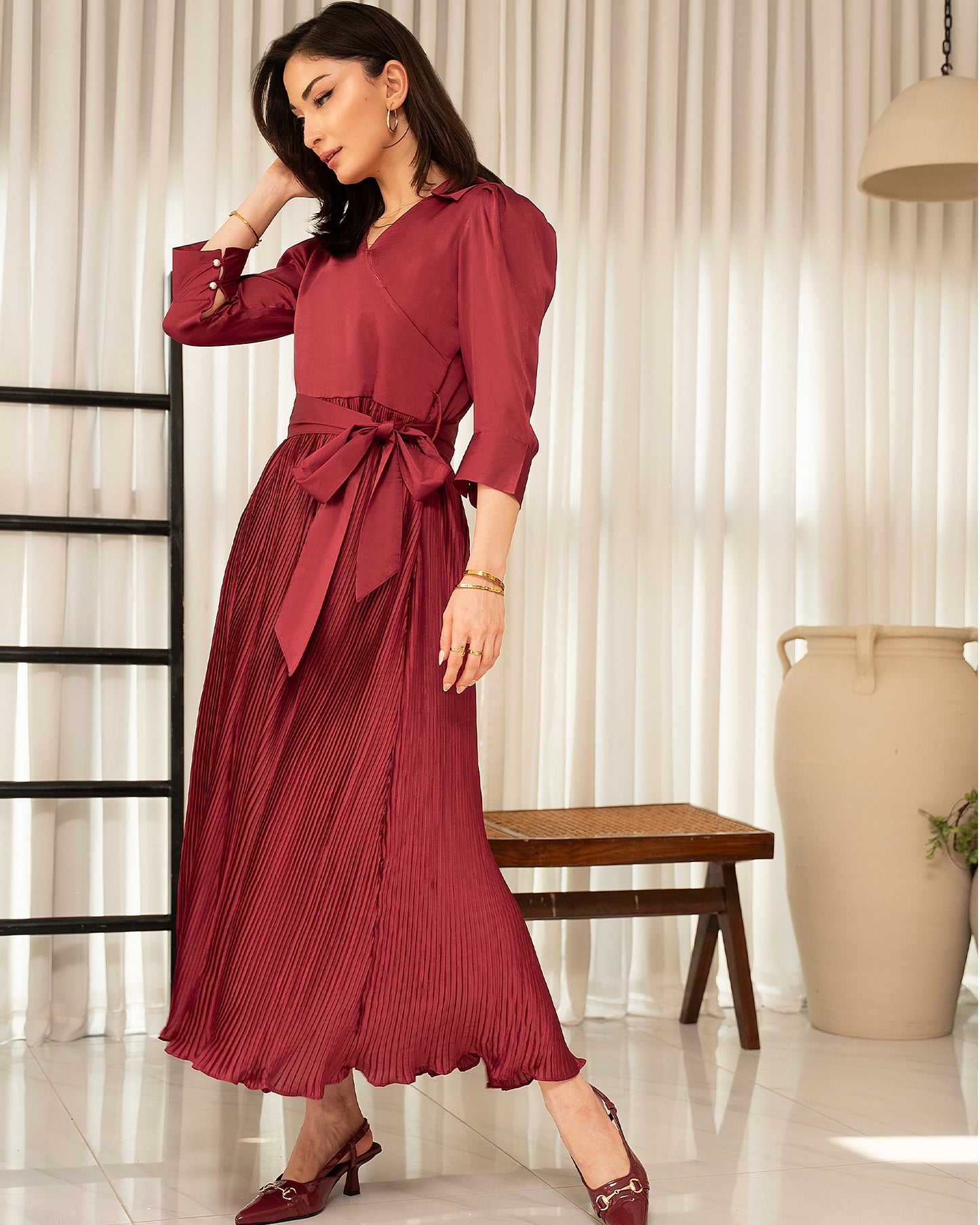 Maroon Crossbow Dress