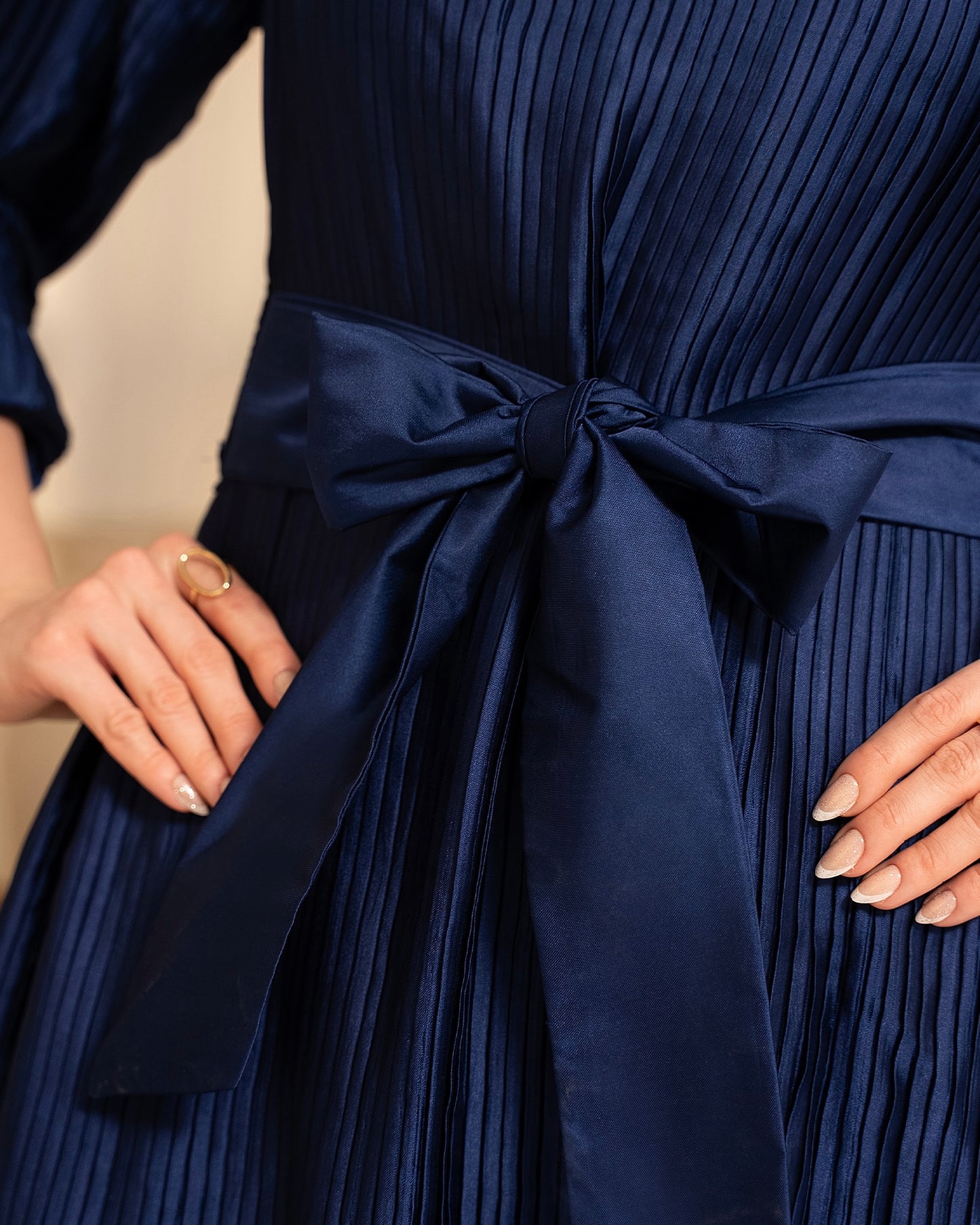 Sapphire Bow Pleated Co-Ord Set